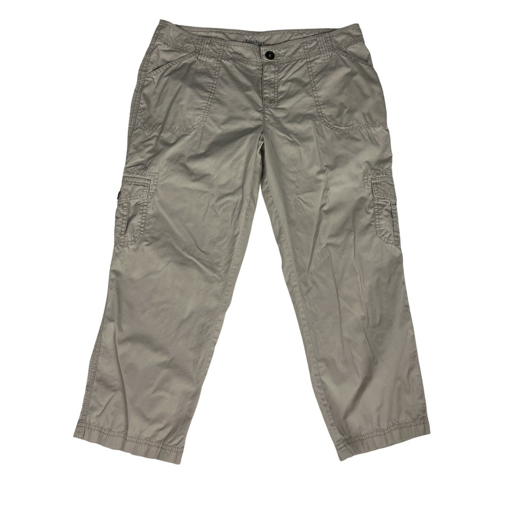 Caslon Women's Cargo Pants - Beige Outdoor Size 12 Cotton Capri